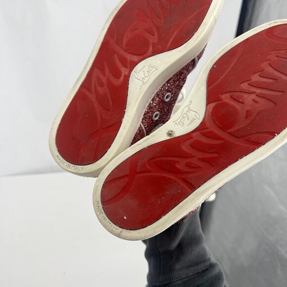 Christian Louboutin Sparkling Pink High-Top Sneakers - Picture 14 of 15